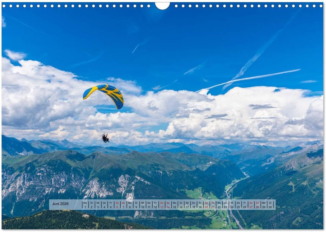 Paragliding - lautloses Schweben (Wandkalender 2026 DIN A3 quer), CALVENDO Monatskalender: Faszinier