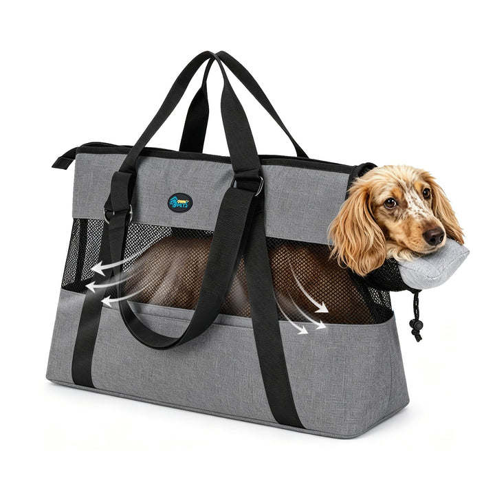 Ownpets Grosse Hundetragetasche,Atmungsaktives Mesh, Tragkraft bis 9 kg | leichte Sommer-Tasche mit