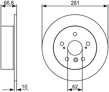 Bosch BD2160 Bremsscheiben - Hinterachse - ECE-R90 Zertifizierung - zwei Bremsscheiben pro Set