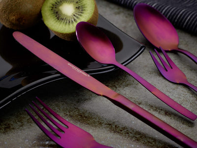 ECHTWERK Tafelbesteck Positano - Purple Red Edition, 30-teilig, für 6 Personen, Edelstahl 18/10 - ma