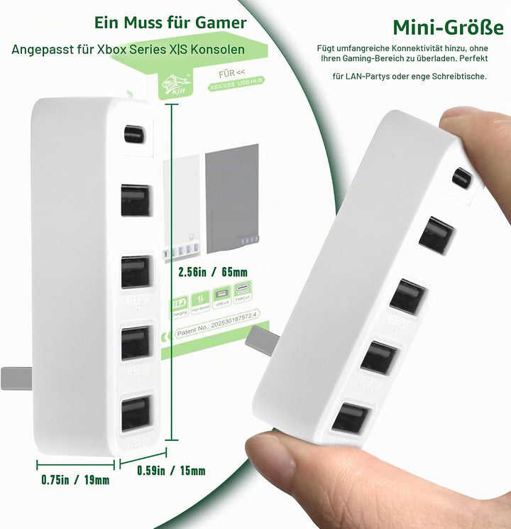 Joso USB-Hub mit 5 Anschlüssen für die Xbox-Serie, Hochgeschwindigkeits-USB-Anschluss ExpanderAdapte