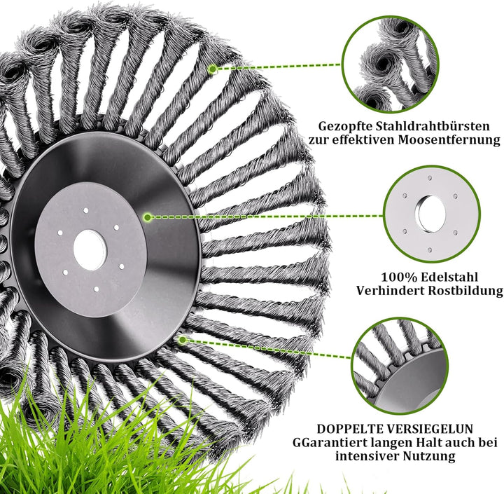 Profi Unkrautbürste für Freischneider,Wildkrautbürste für Motorsense mit 25,4mm Bohrung,Drahtbürste