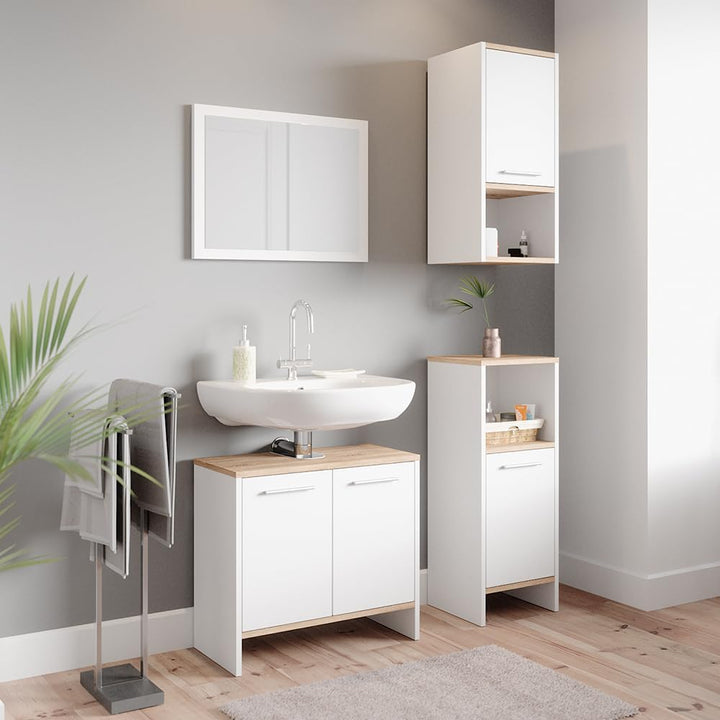 Vicco Badschrank Elvio, Weiss/Sonoma, 32 x 68 cm Hängeschrank, Hängeschrank