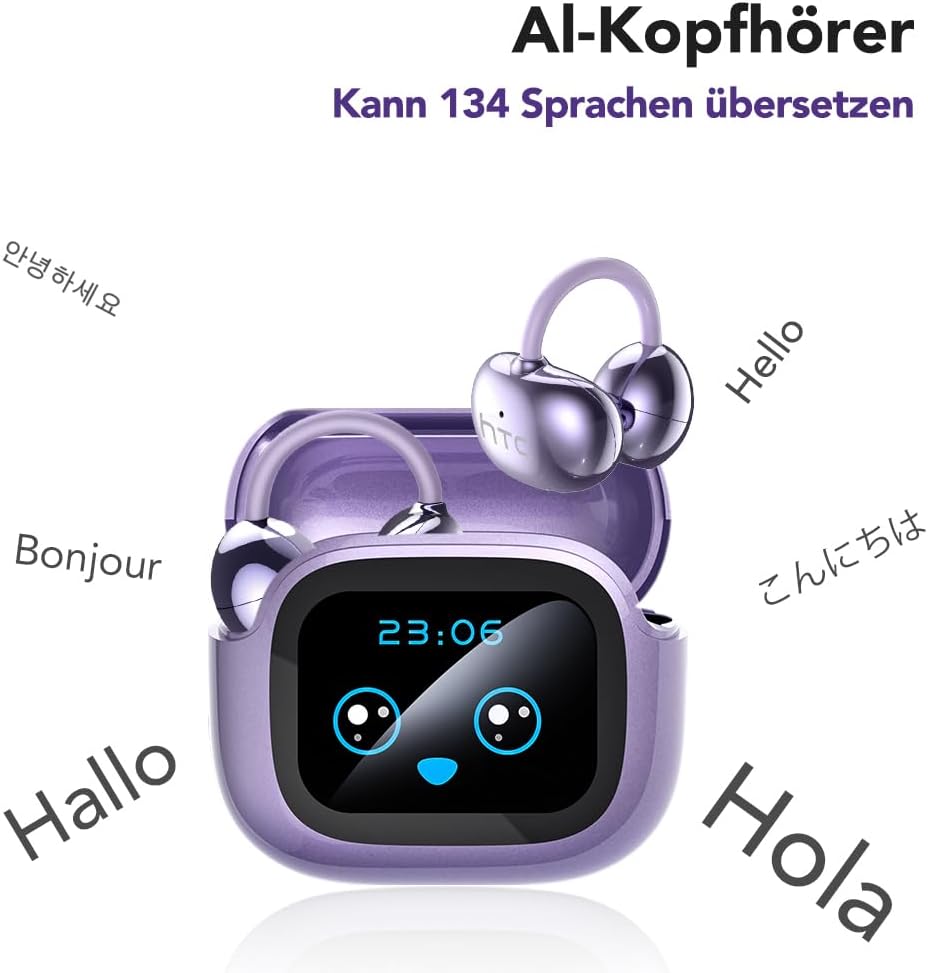 AI Kopfhörer Übersetzer NE32,Echtzeit Sprachübersetzer Kopfhörer 136 Sprachen mit App,Echte drahtlos