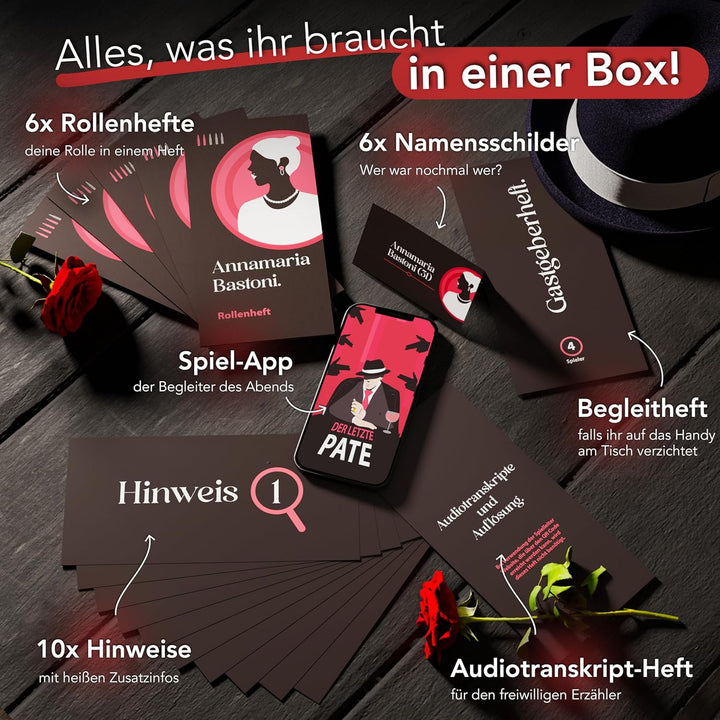 Krimidinner für 4-6 Spieler: Der letzte Pate | Das schaurig-heitere Mafia Krimi Dinner für 4 bis 6 P