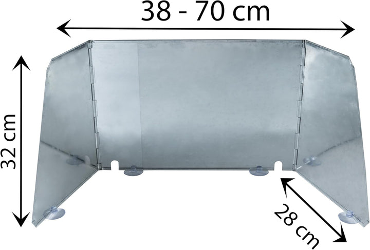 Universal Windschutz für Campingkocher Stahl verstellbar 38-70cm Aufbewahrungstasche passend für 1-2