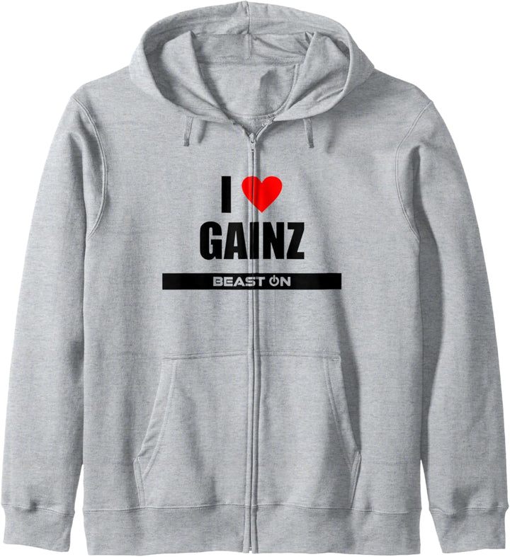 I Love Gainz Gains Training Fitness Gym Motivation Sprüche Kapuzenjacke