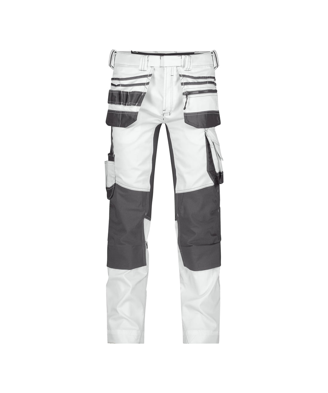 Dassy Unisex Flux Painters 245G Arbeitshose, Bianco/Nero, 35