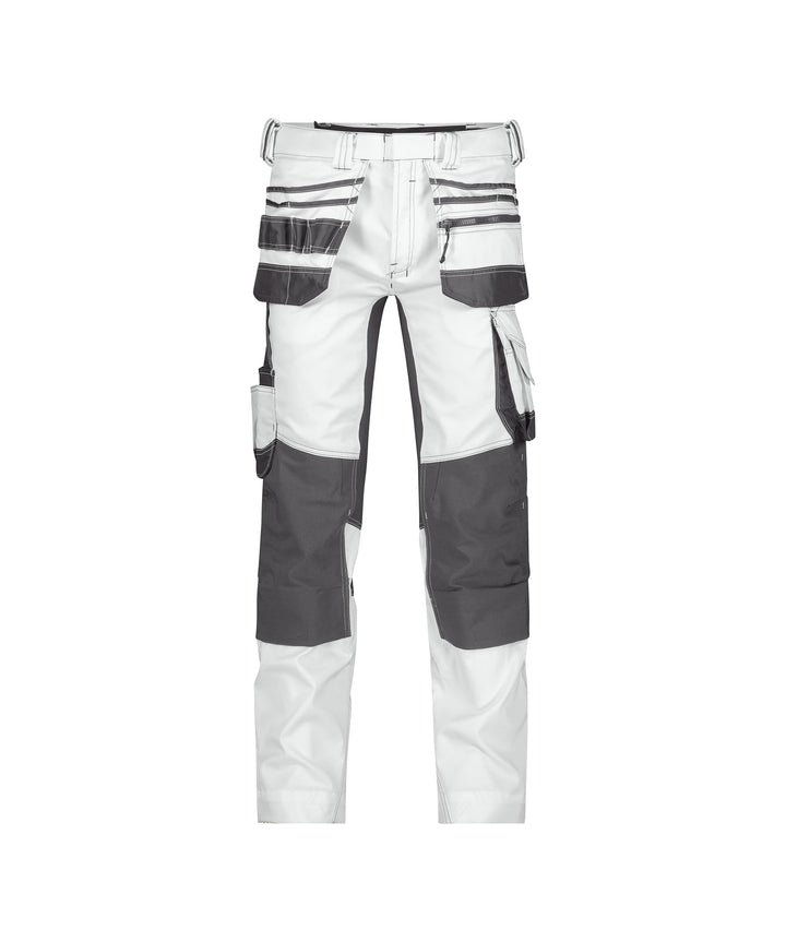 Dassy Unisex Flux Painters 245G Arbeitshose, Bianco/Nero, 35