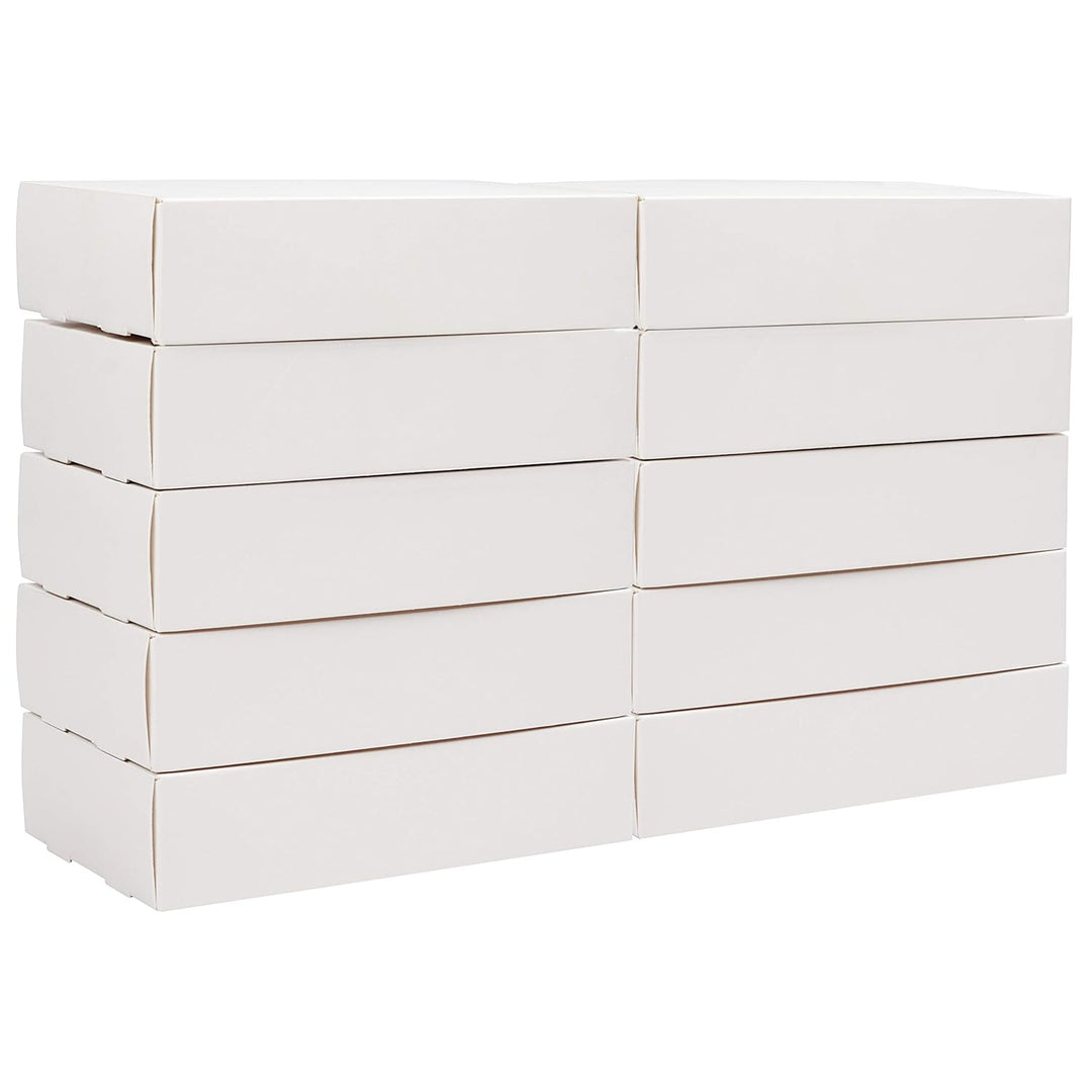 Kurtzy Karton Geschenkboxen Weiss (50 Stk) – Schachteln 19 x 11 x 4,5cm Pappschachteln mit Deckel –