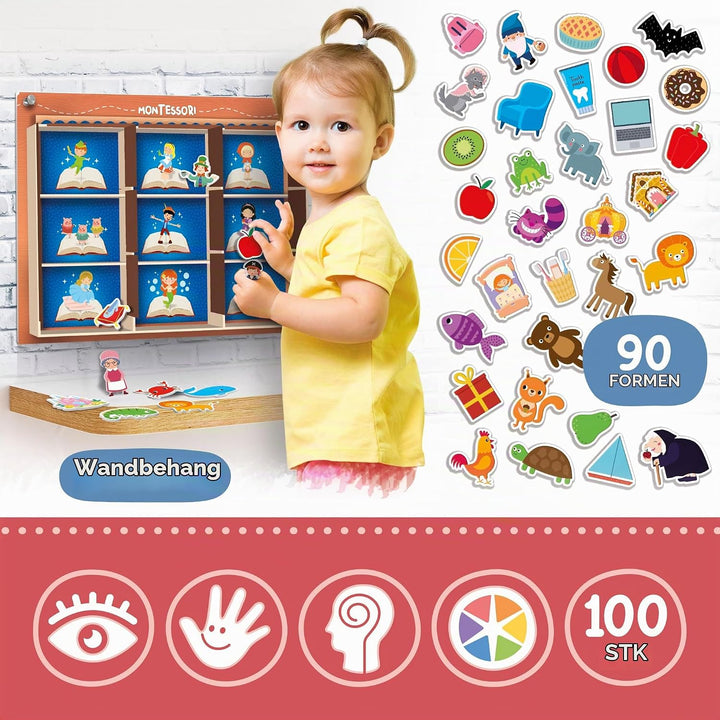 Lisciani - MONTESSORI - Riesenbox - Lernspiel - Austauschbarer Hintergrund - Viele Aktivitäten - Kla
