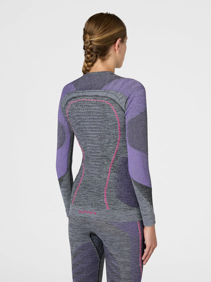 UYN Damen Unterhemd Ambityon UW Unterhemd, Black Melange/Purple/Raspberry, L/XL, U100023