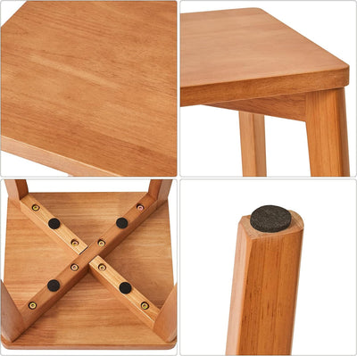 IBUYKE 4er Set Esszimmerhocker, Holzstapelstuhl mit Rutschfester Matte, Stapelhocker für Klassenzimm