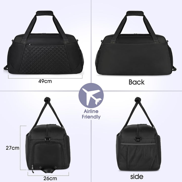 Lubardy Sporttasche Damen 40L Gross Reisetasche Damen Weekender Schwimmtasche Trainingstasche mit Sc
