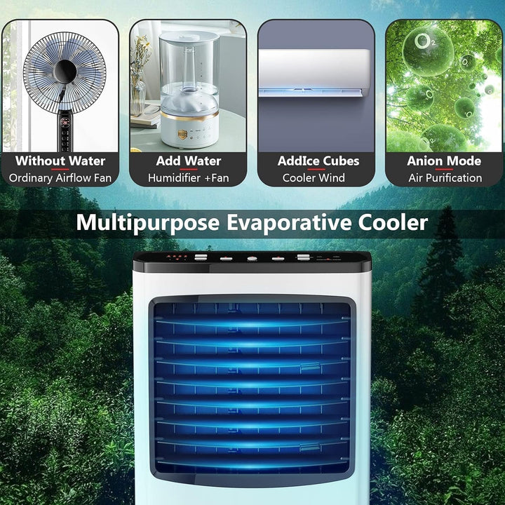 RELAX4LIFE 3 in 1 Mobile Klimaanlage, Ventilator mit Fernbedienung &amp; 2 Kühlakkus, 75W Klimagerät mit
