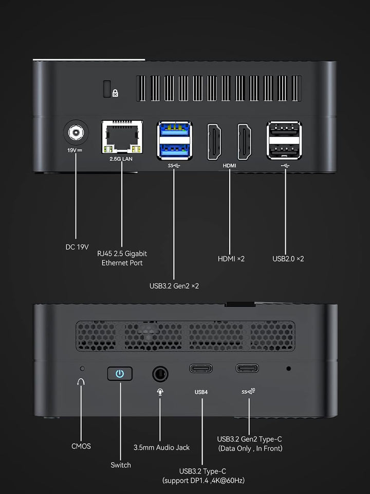 MINIS FORUM Mini PC UM560 XT AMD Ryzen 5 5600H 6 Kerne/12 Threads, 16 GB RAM, 512 GB PCIe SSD, Mini-