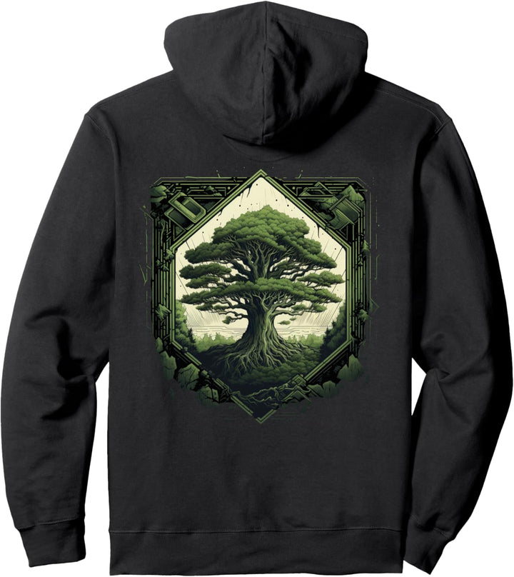 Mystisch Wikinger Baum des Lebens Yggdrasil Rückendruck Pullover Hoodie