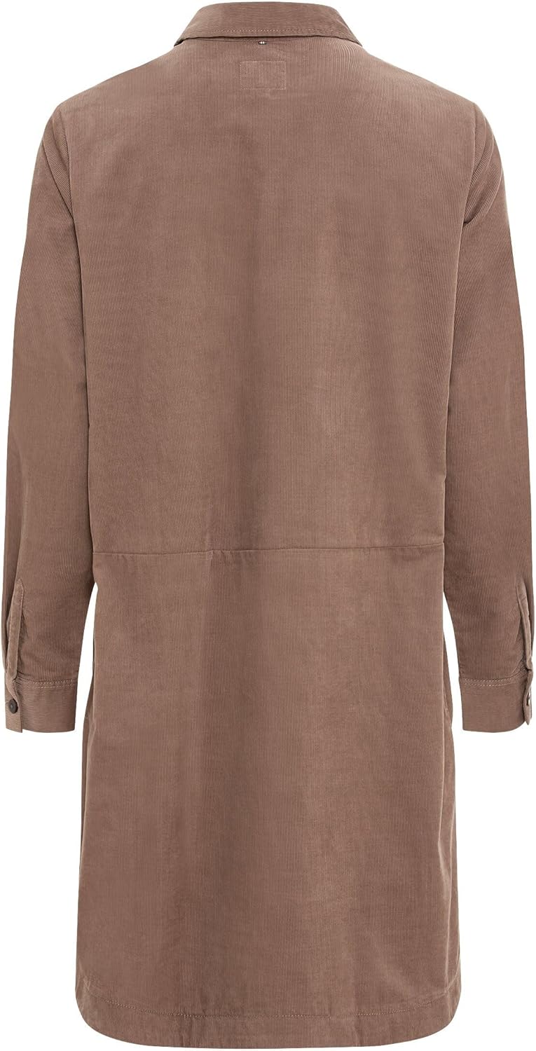 camel active Damen Hemdblusenkleid mit Langen Ärmeln XS Light Walnut, XS Light Walnut