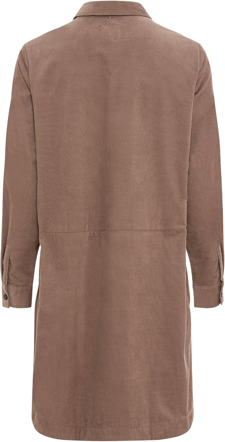 camel active Damen Hemdblusenkleid mit Langen Ärmeln XS Light Walnut, XS Light Walnut