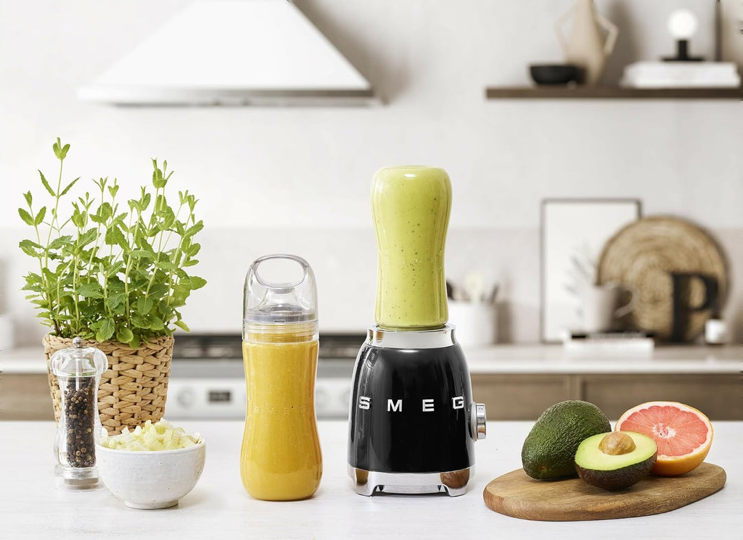 SMEG, Personal Blender PBF01BLEU, 2 Geschwindigkeitsstufen, Doppelklinge aus Edelstahl, 2 x 600 ml F