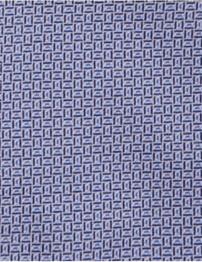 Pure Slim Fit Functional Hemd Langarm Haifischkragen Stretch Muster blau Grösse 37