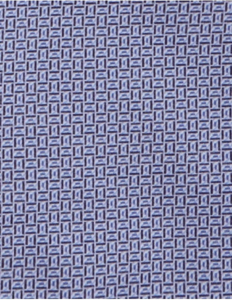 Pure Slim Fit Functional Hemd Langarm Haifischkragen Stretch Muster blau Grösse 37