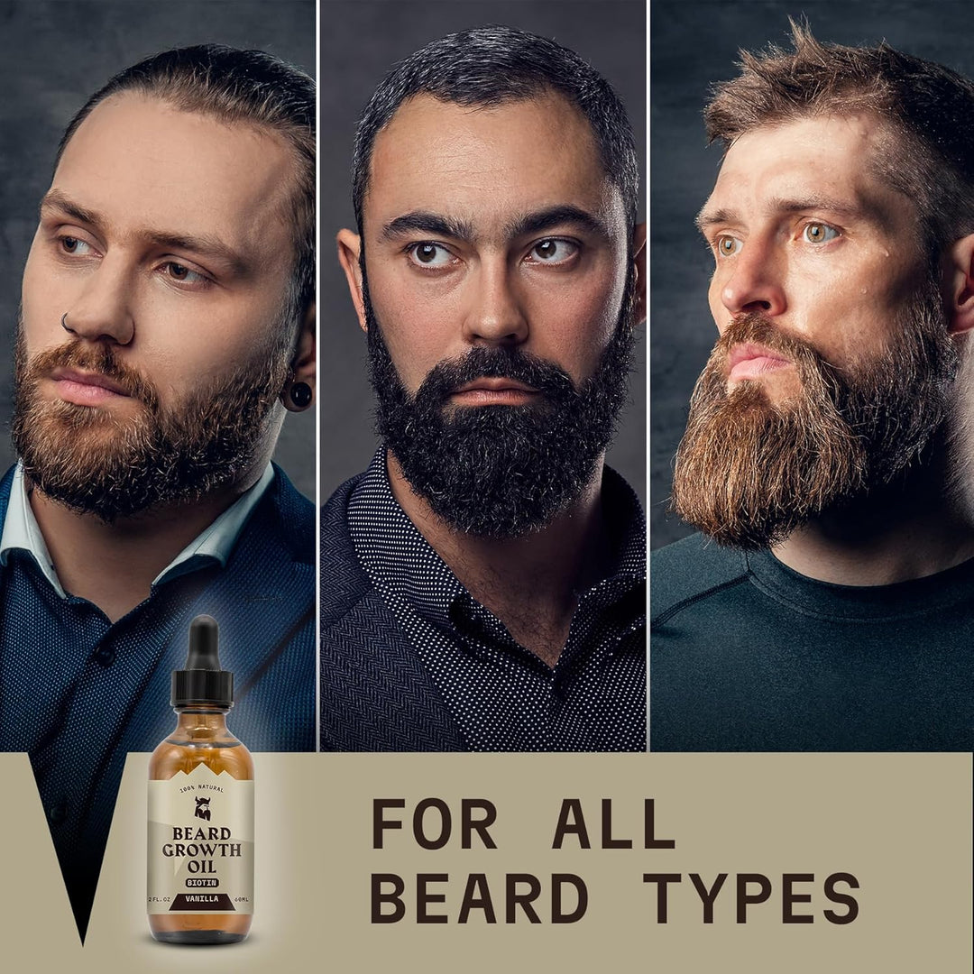 Striking Viking Bartwuchsöl mit Biotin - Verdickendes und pflegendes Bartöl für Bartwuchs - natürlic