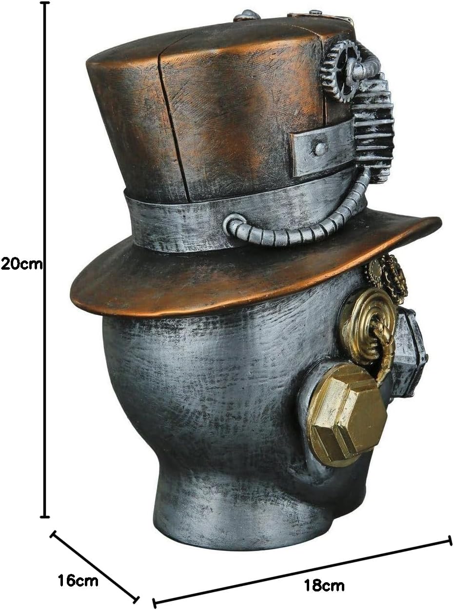 Casablanca Skulptur Steampunk Male - Dekofigur Frau Woman - Deko Wohnzimmer - Höhe 20 cm Höhe 20 cm