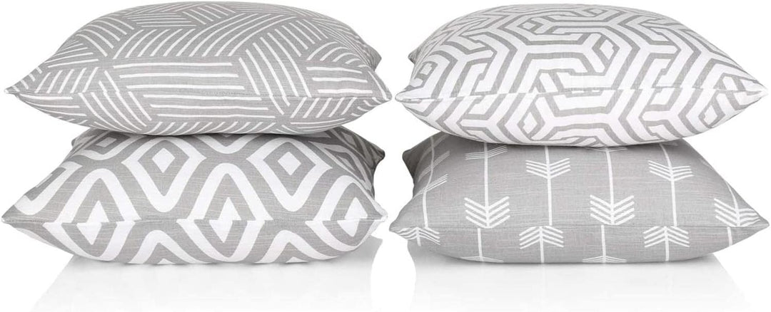 Penguin Home® 4Er-Pack Dekorative Quadratische Kissen Aus Baumwolle, Luxuriöse, Stilvolle Für Wohnzi