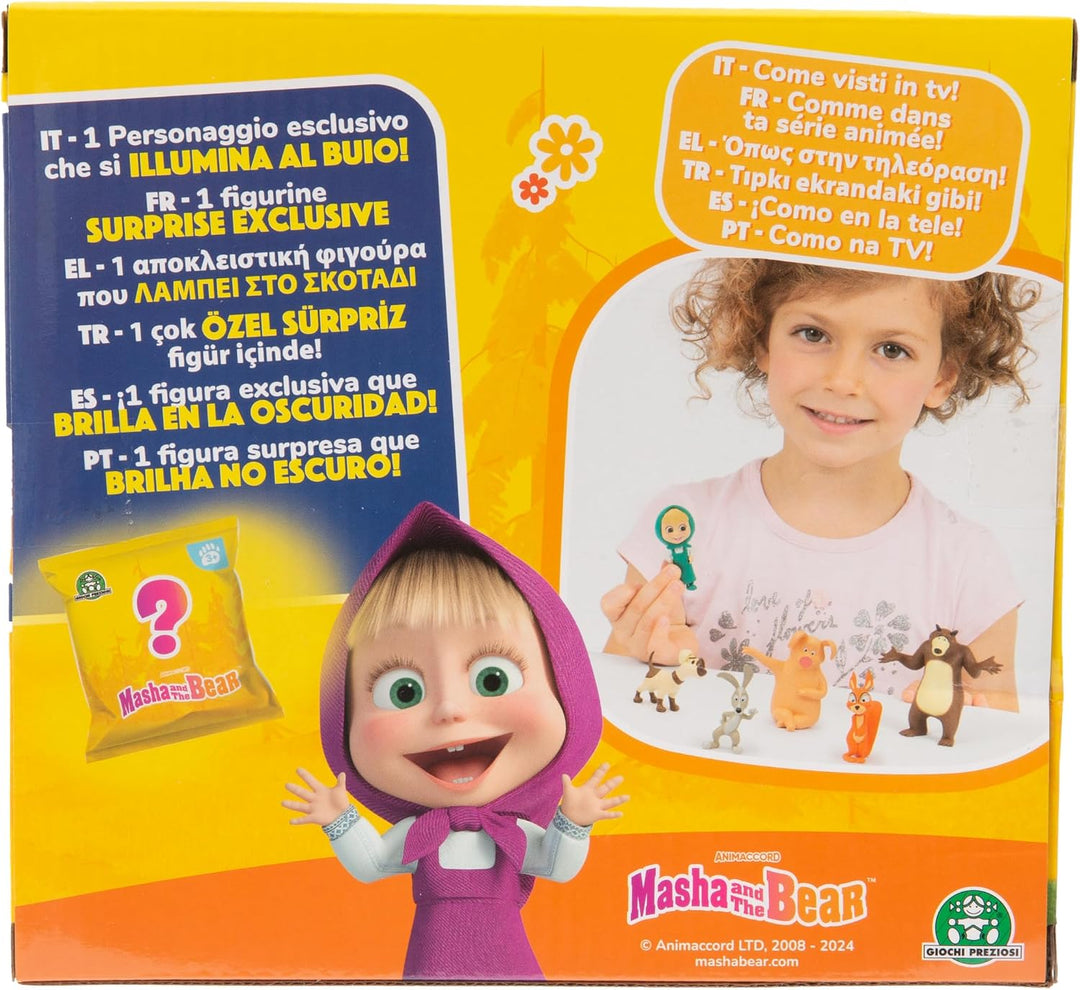 Masha und der Bär – Figuren-Set Multipack (6 Figuren + 1 Überraschungsfigur Glow in The Dark) MHA31