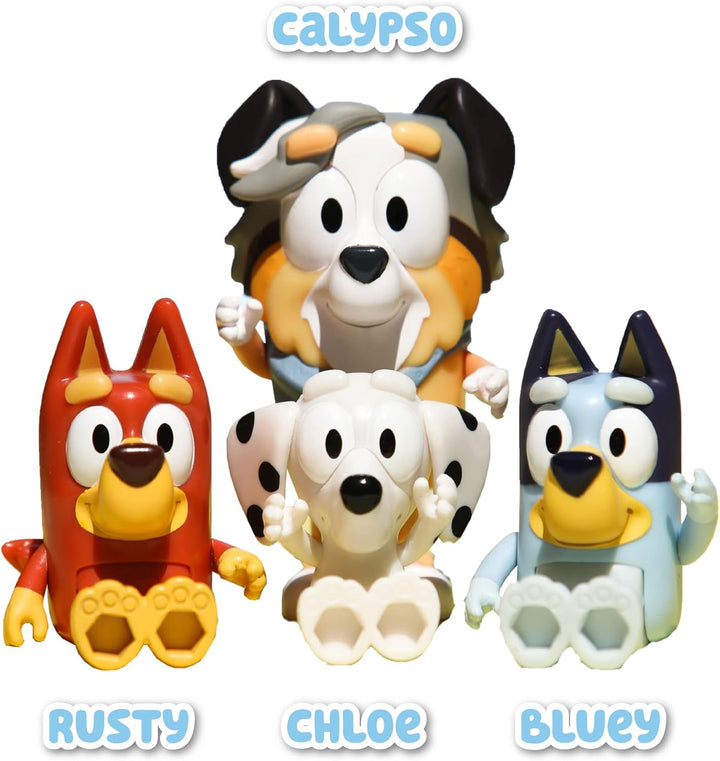 Bluey School Packung mit 4 Figuren, Mehrfarbig, Einheitsgrösse (Famosa BLY09300)