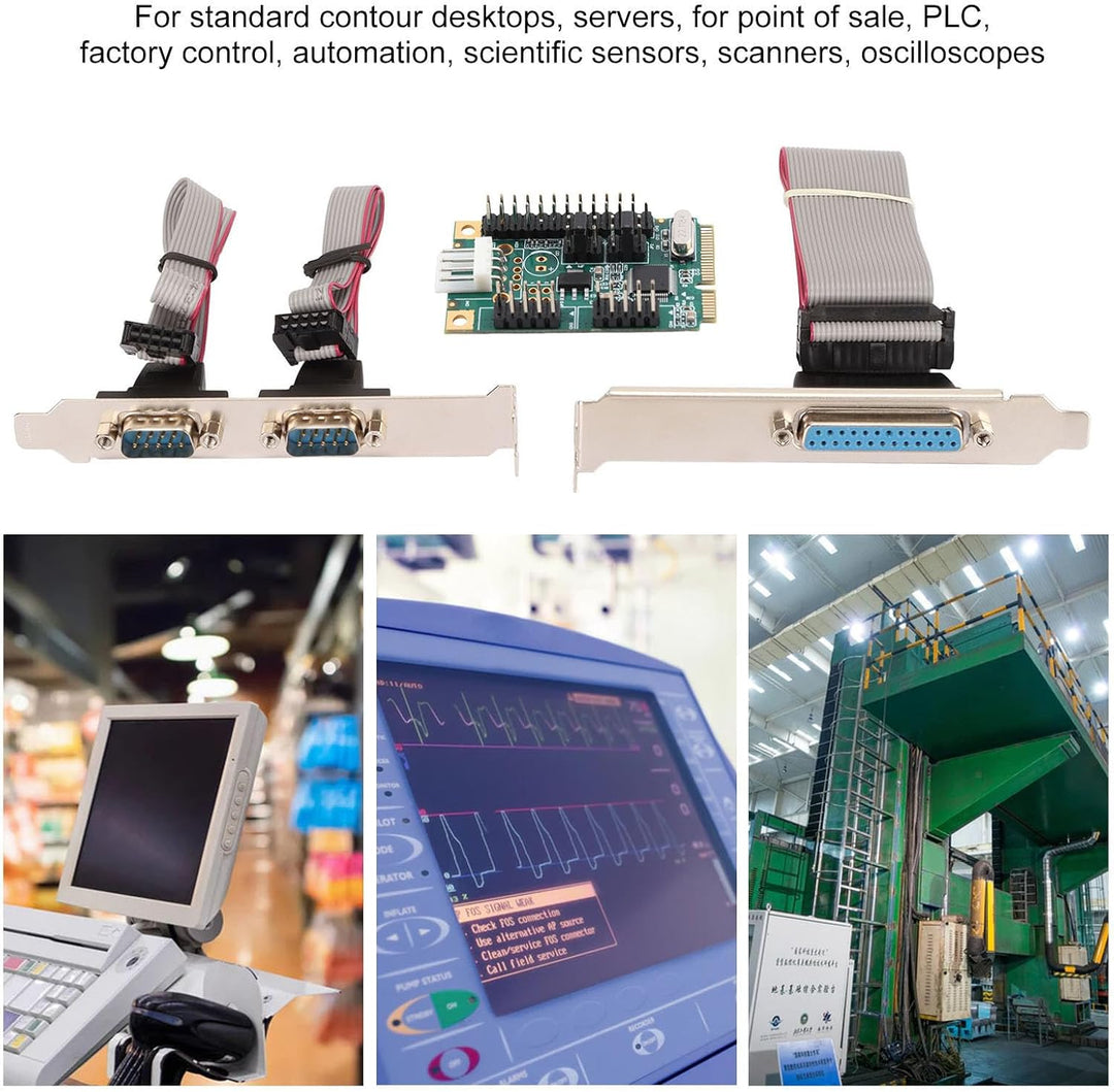 PCIe-Seriell-Parallel-Erweiterungskarte, Parallelport-Combo-Karte PCI-Express-Karte mit 2 Hochgeschw
