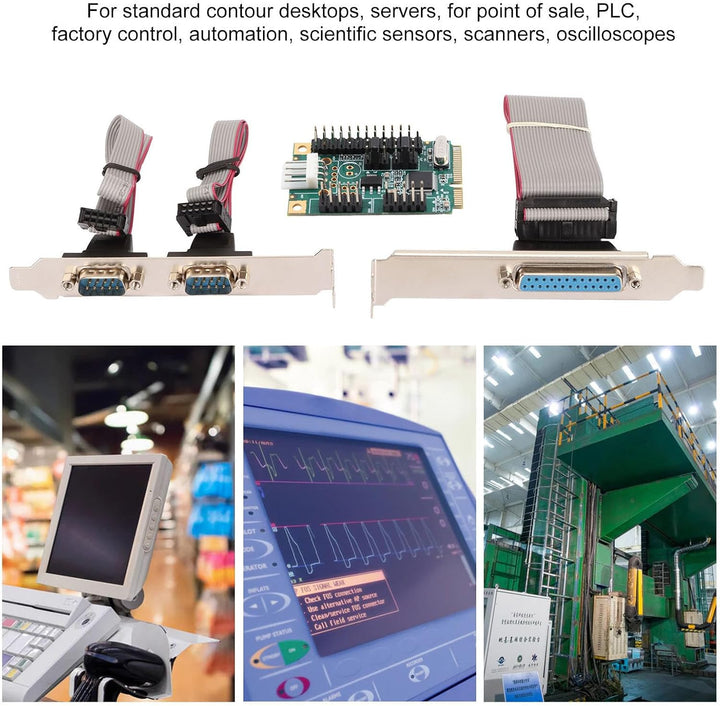 PCIe-Seriell-Parallel-Erweiterungskarte, Parallelport-Combo-Karte PCI-Express-Karte mit 2 Hochgeschw