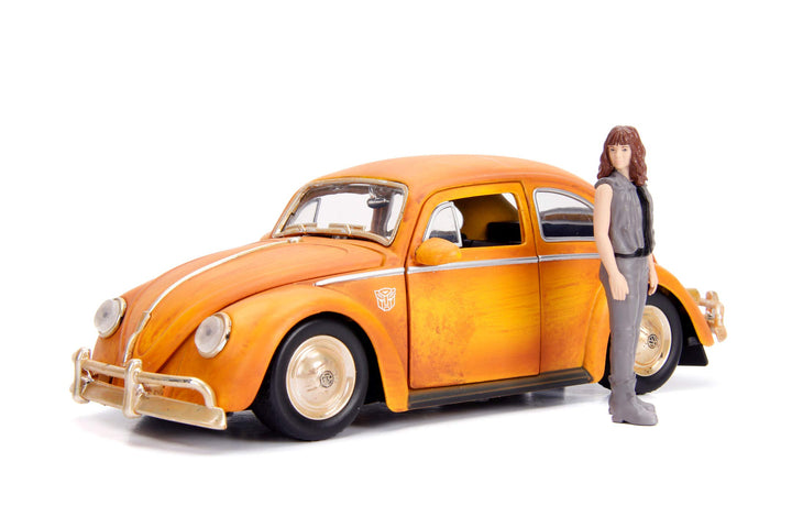 Jada Toys 253115000 Transformers Bumblebee VW Beetle, Auto, Spielzeugauto aus Die cast, öffnende Tür