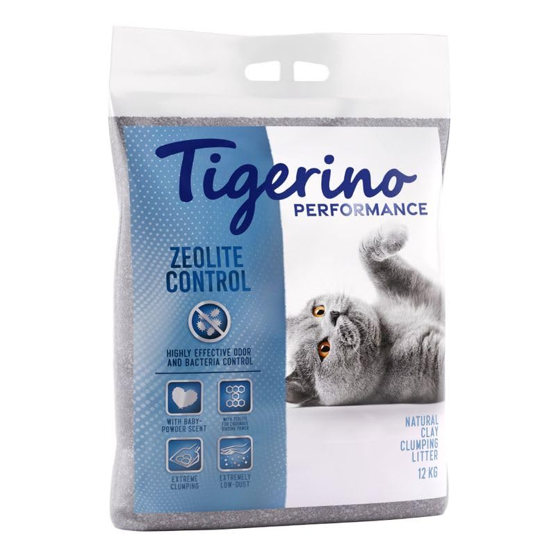Tigerino - Performance Katzenstreu (Zeolite Control) | Babypuderduft | 12KG, 12KG