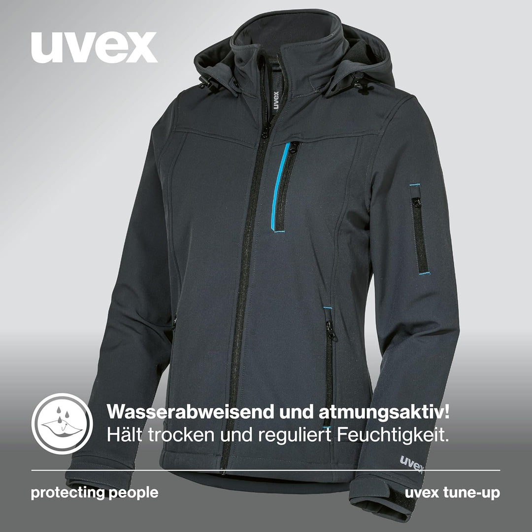 Uvex tune-up Softshell-Arbeitsjacke für Damen - Wasserabweisende Outdoorjacke, Blau