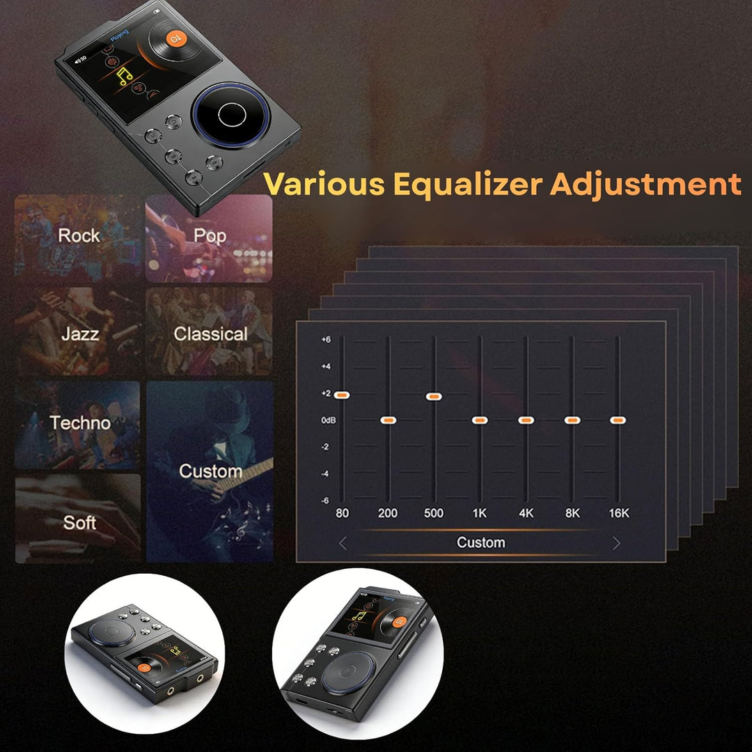 Hi Res MP3 Player, 16GB Bluetooth 5.3 HiFi DSD DAC FLAC Audio Player Verlustfreier Hochauflösender M