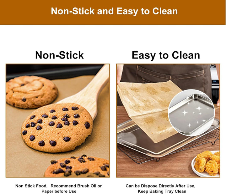 O2frepak Backpapier-Backbleche,300Stück,30x40cm,Vorgeschnittene Antihaft-Backblechmatte,ölbeständige