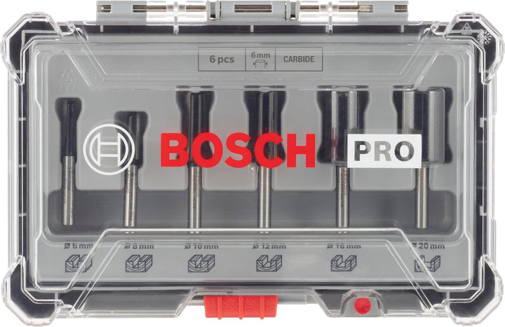 Bosch Professional 6tlg. Nutfräser Set (für Holz, für Oberfräsen mit 6 mm Schaft) 6 tlg. | Nutfräser