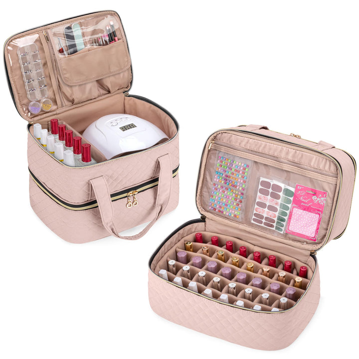 Yarwo Nagellack Tasche Organizer, Nagellack Aufbewahrung für 50 Flaschen Nagellack (bis zu 15 ML) un