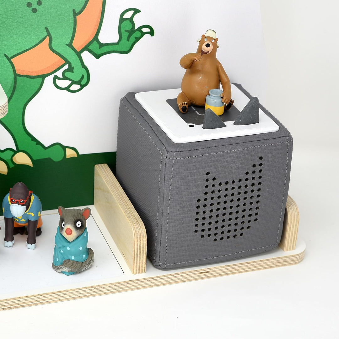 stadtecken Kinder Regal für Musikbox I Geeignet für die Toniebox und ca. 50 Tonies I Perfekte Aufbew