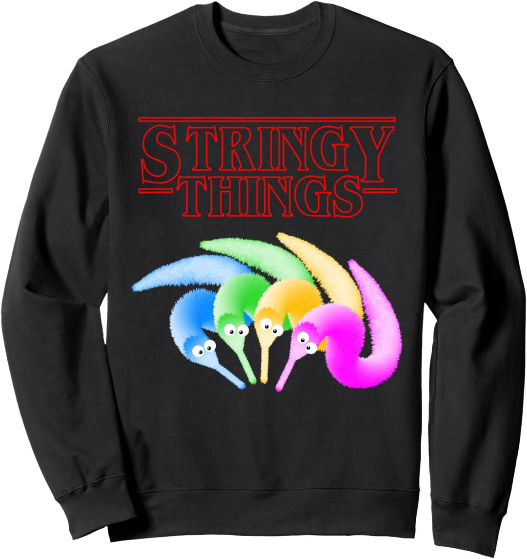 Stringy Dinge, Fuzzy Magic Worm auf einem String Meme Sweatshirt