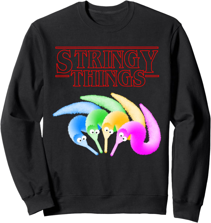 Stringy Dinge, Fuzzy Magic Worm auf einem String Meme Sweatshirt