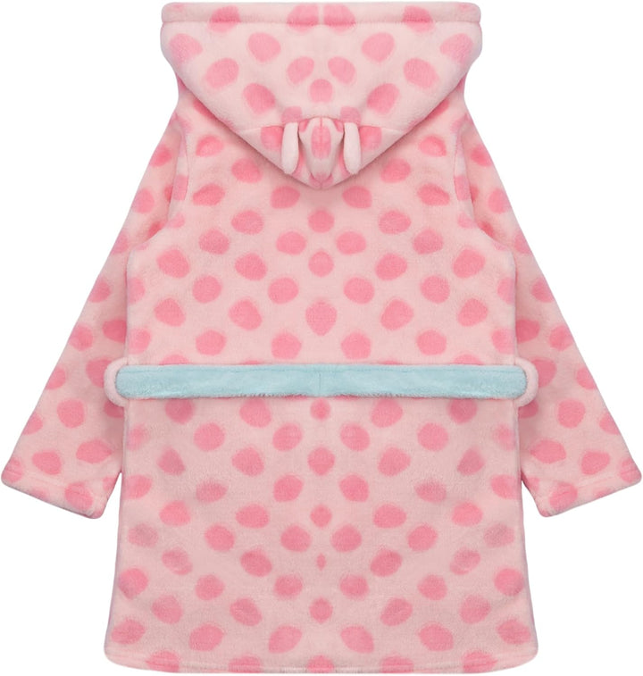 Peppa Pig Mädchen Bademantel Peppa Wutz Morgenmantel Fleece Hausmantel 116 Rosa, 116 Rosa