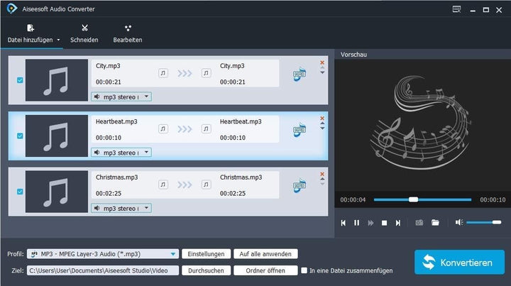 Audio Converter - MP3, Sound Dateien bearbeiten, konvertieren, umwandeln für Windows 11 / 10 / 8.1 /