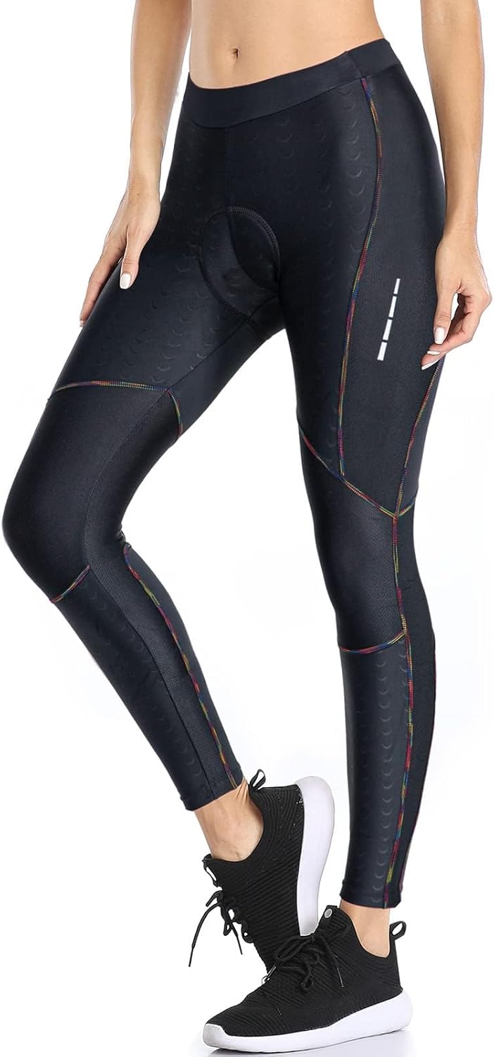 Santic Fahrradhose Damen Lang Gepolstert 7/8 Radlerhose Leggings Tights Sitzpolster Radsport Hose MT
