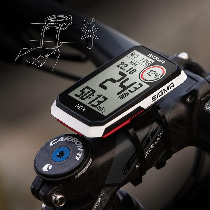 SIGMA Sport ROX 4.0 White| Fahrradcomputer kabellos GPS & Navigation inkl. GPS Halterung | Outdoor G