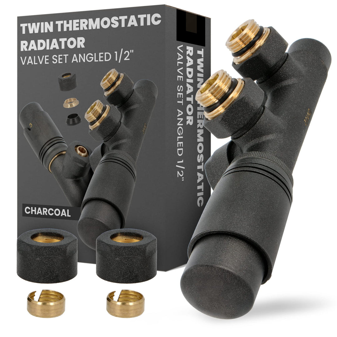 Multiblock Set Heizkörper Thermostat-Heizkörperventil Eckform 1/2&