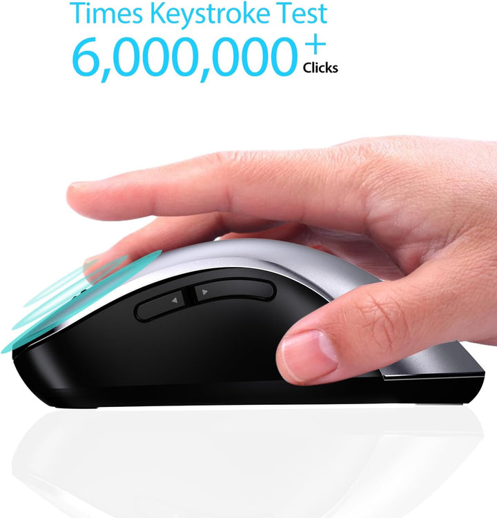 memzuoix Kabellose Maus 2.4GHz, Tragbare Optische Wireless Maus 1400 DPI mit Mini-USB-Empfänger, 5 T