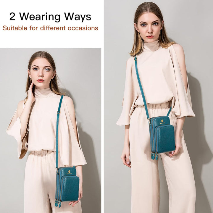 SENDEFN Handytasche zum Umhängen - Handy Umhängetasche Damen Handytasche Leder Handytasche mit Geldb